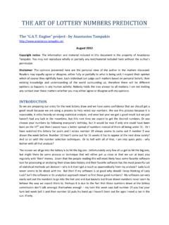 The Art of Lottery Numbers Prediction PDF .